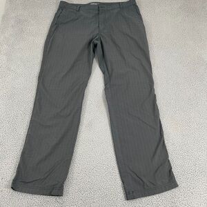 Nike Golf Pants Men 38x33 Gray Geometric Tour Performance Flat Front